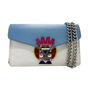 Louis Vuitton Tribal Mask Chain Wallet Epi Blue White Pink